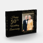 Elegant Minimalist Photo 50th Wedding Jubileum Fotoblokken (Links)