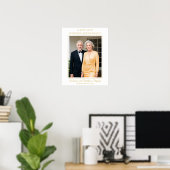 Elegant Minimalist Photo 50th Wedding Jubileum Poster (Thuiskantoor)