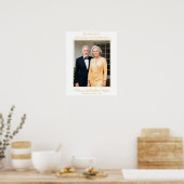 Elegant Minimalist Photo 50th Wedding Jubileum Poster (Keuken)