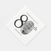 Elegant Minimalist Photo 80th Birthday Servet (Hoek)