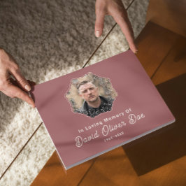 Elegant Minimalist Photo Classic Memorial Funeral Gastenboek