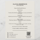 Elegant Minimalist Photo QR Wedding Photographer Flyer (Achterkant)