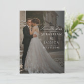 Elegant Minimalist Photo Save The Date Kaart (Staand voorkant)