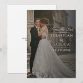 Elegant Minimalist Photo Save The Date Kaart (Voorkant / Achterkant)