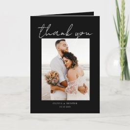 Elegant Minimalist Photo Weddenschap Hartelijk dan Bedankkaart