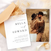 Elegant minimalist Photo Wedding Invitation Kaart