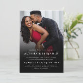 Elegant minimalist Photo Wedding Invitation Kaart (Staand voorkant)