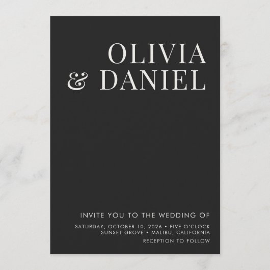 Elegant Minimalist Photo Wedding Kaart (Voorkant)