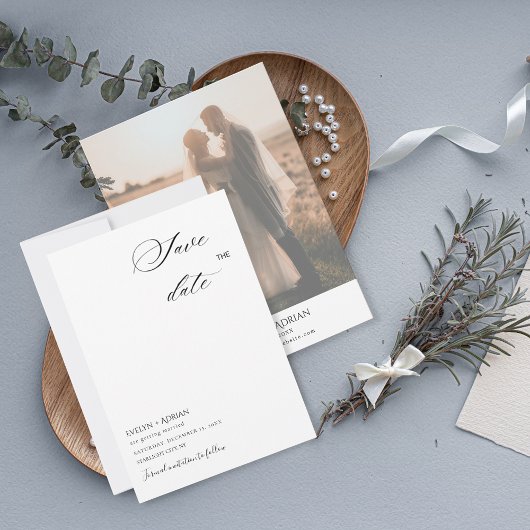 Elegant Minimalist Photo wedding Save The Date