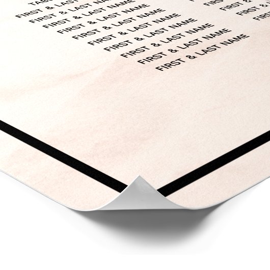 Elegant Minimalist Photo Wedding Seding Chart Poster (Hoek)