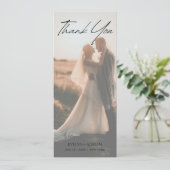 Elegant Minimalist Photo wedding Thank You Card (Staand voorkant)