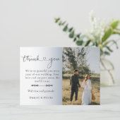 Elegant Minimalist Photo Wedding Thank You  Card Bedankkaart (Staand voorkant)