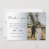 Elegant Minimalist Photo Wedding Thank You  Card Bedankkaart (Voorkant)