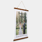 Elegant Minimalist Photo Wedding Welcome  Hangend Wandkleed (Gebogen)