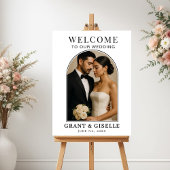 Elegant Minimalist Photo Wedding Welcome Sign Poster