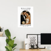 Elegant Minimalist Photo Wedding Welcome Sign  Poster (Thuiskantoor)
