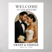 Elegant Minimalist Photo Wedding Welcome Sign  Poster (Voorkant)