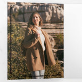 Elegant Minimalist Photo White QR Code Wedding Drieluik Uitnodiging (Binnenzijde eerst)