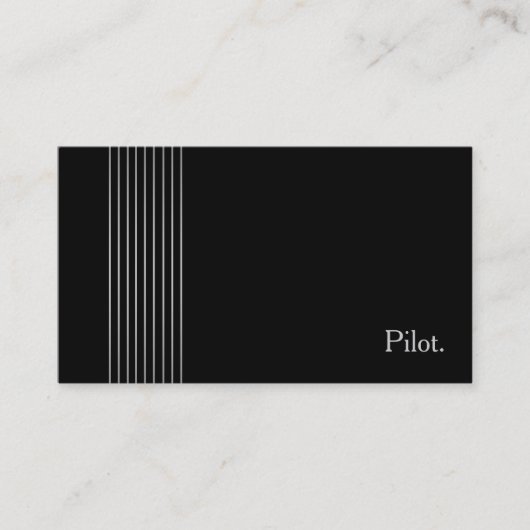 Elegant minimalist Pilot Professional Black Silver Visitekaartje (Voorkant)