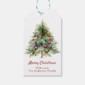 Elegant Minimalist Pine Christmas  Cadeaulabel (Voorkant)