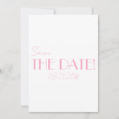 Elegant Minimalist Pink Whimsical Retro Wedding Save The Date (Voorkant)