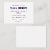 Elegant Minimalist Purple Wedding Event Invitation Informatiekaartje (Voorkant / Achterkant)
