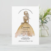 Elegant minimalist Quinceañera Kaart (Staand voorkant)