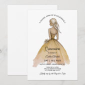 Elegant minimalist Quinceañera Kaart (Voorkant / Achterkant)