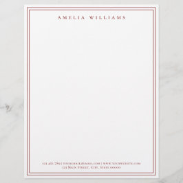 Elegant Minimalist Red Two Border Briefhoofd