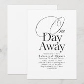 Elegant Minimalist Rehearsal Dinner One Day Away Kaart (Voorkant / Achterkant)