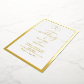 Elegant minimalist Romantic Hearts Photo Weddensch Folie Uitnodiging (Gedraaid)