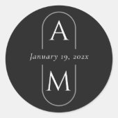 Elegant minimalist ronde sticker (Voorkant)