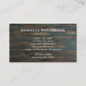 Elegant minimalist Rustic Dark Wood Visitekaartje (Achterkant)