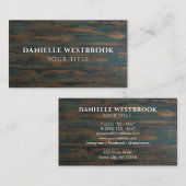 Elegant minimalist Rustic Dark Wood Visitekaartje (Voorkant / Achterkant)