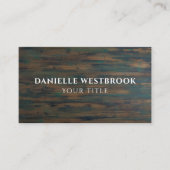 Elegant minimalist Rustic Dark Wood Visitekaartje (Voorkant)