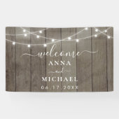 Elegant minimalist Rustic Wedding Welkom Spandoek (Horizontaal)