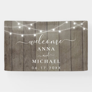 Elegant minimalist Rustic Wedding Welkom Spandoek