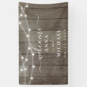 Elegant minimalist Rustic Wedding Welkom Spandoek (Verticaal)