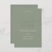 Elegant Minimalist Sage Green Rehearsal Dinner   Kaart (Voorkant / Achterkant)