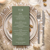 Elegant minimalist Sage Green Wedding Menu