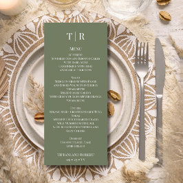 Elegant minimalist Sage Green Wedding Menu