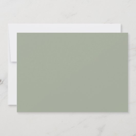 Elegant minimalist Sage Green Wedding Save The Date (Achterkant)