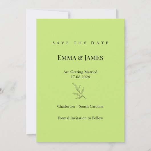 Elegant Minimalist Save the Date Card | Modern (Voorkant)