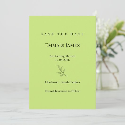 Elegant Minimalist Save the Date Card | Modern (Staand voorkant)