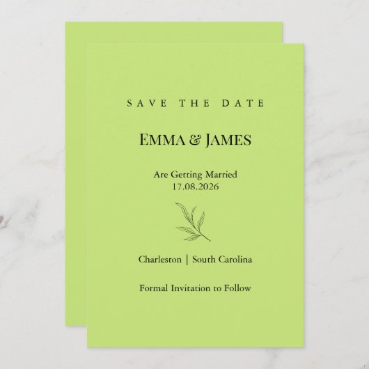Elegant Minimalist Save the Date Card | Modern (Voorkant / Achterkant)