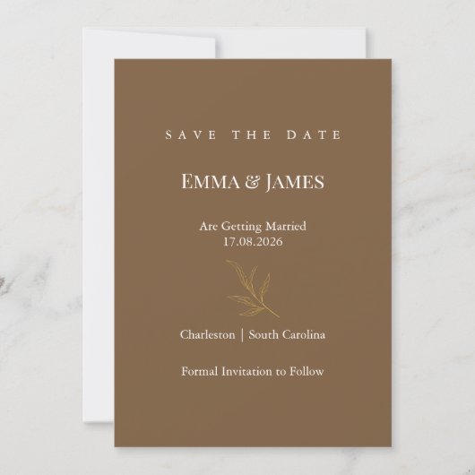 Elegant Minimalist Save the Date Card | Modern (Voorkant)