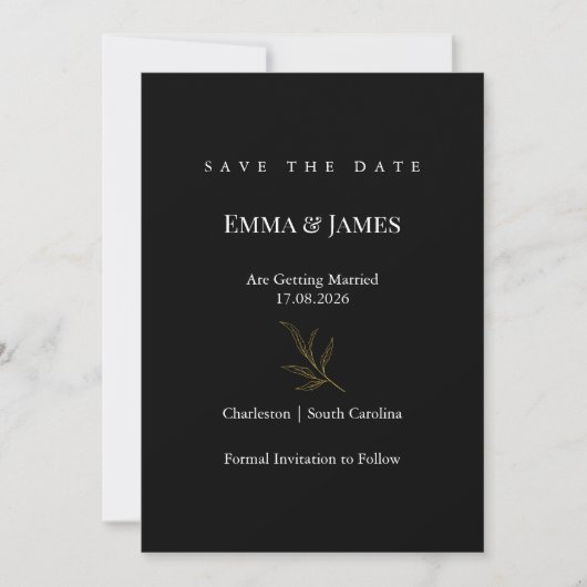Elegant Minimalist Save the Date Card | Modern (Voorkant)
