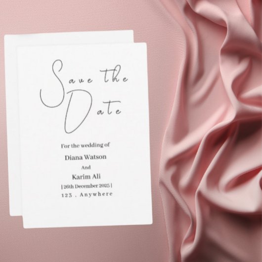 Elegant Minimalist Save the Date Kaart