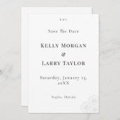 Elegant Minimalist Save the Date Wedding Card (Voorkant / Achterkant)