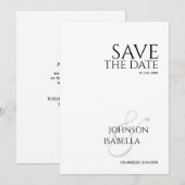 Elegant Minimalist Save The Date Wedding Card Kaart (Voorkant / Achterkant)